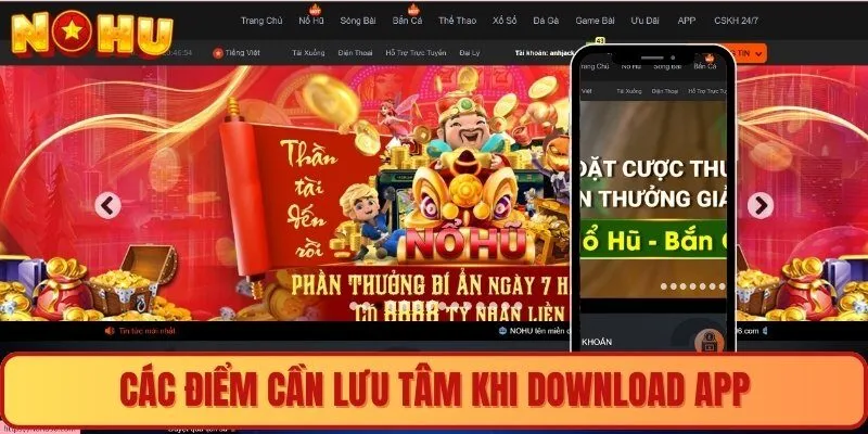 Các điểm cần lưu tâm khi download app 